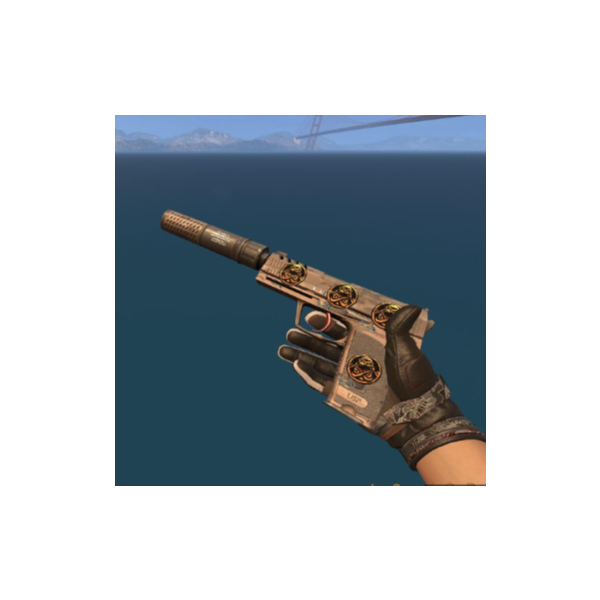USP-S | Desert Tactical С 4 СЛУЧАЙНЫМИ НАКЛЕЙКАМИ