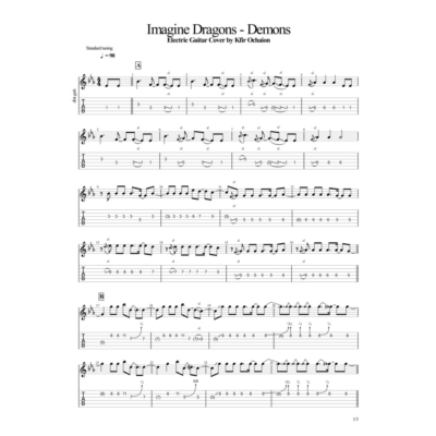 Табы Kfir Ochaion - Imagine Dragons - Demons - Electric