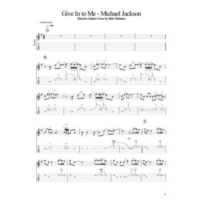 Табы Kfir Ochaion - Michael Jackson - Give In to Me