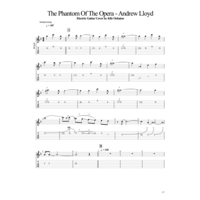 Табы Kfir Ochaion - The Phantom of the Opera - Metal
