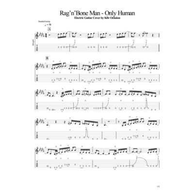 Табы Kfir Ochaion - Rag´n´Bone Man - Human - Electric