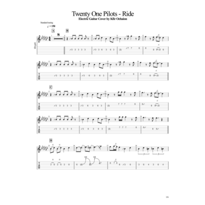 Табы Kfir Ochaion - Twenty One Pilots - Ride - Electric