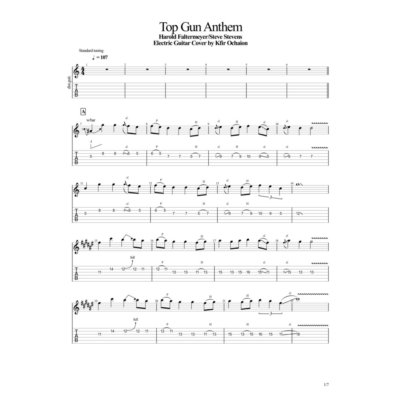 Табы Kfir Ochaion - Top Gun Anthem - Guitar Cover