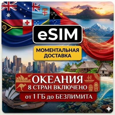 eSIM Океания | 8 стран | AIRALO Premium | Австралия, Новая Зеландия, Фиджи, Гуам
