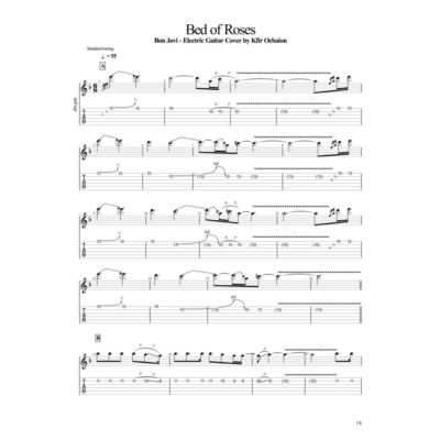 Табы Kfir Ochaion - Bon Jovi - Bed of Roses