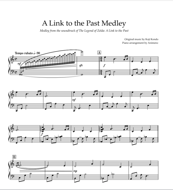 Ноты Animenz - Zelda - A Link to the Past OST Medley