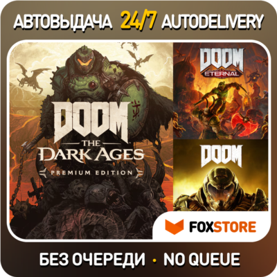 DOOM The Dark Ages Premium + Revelations DLC + DOOM Eternal + DOOM 2016