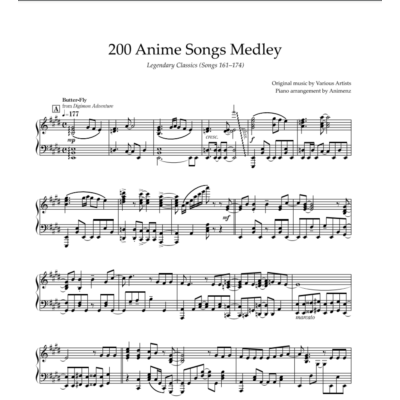 Ноты Animenz - Legendary Classics Anime (Songs 161-174)