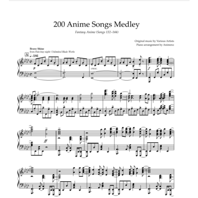 Ноты Animenz - Fantasy Anime (Songs 132-144)