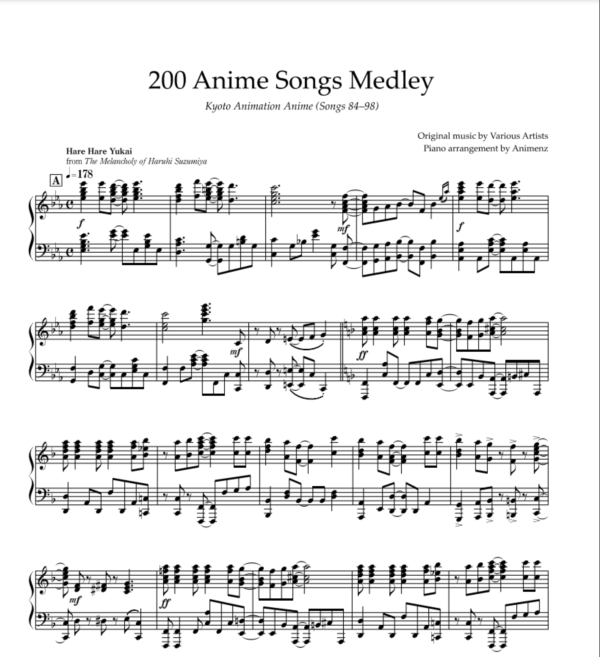 Ноты Animenz - Kyoto Animation Anime (Songs 84-98)