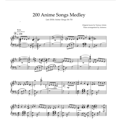 Ноты Animenz - Late 2010s Anime (Songs 54-70)