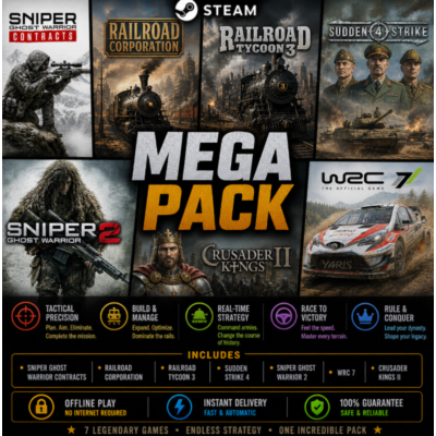 Sniper Ghost Warrior Contracts,Railroad,Sudden Strike 4,WRC 7 / Steam /Offline