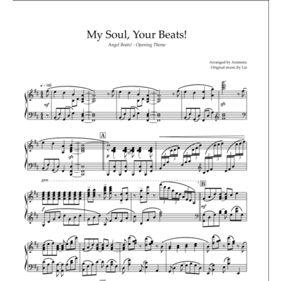 Ноты Animenz - My Soul, Your Beats! (Angel Beats! OP)