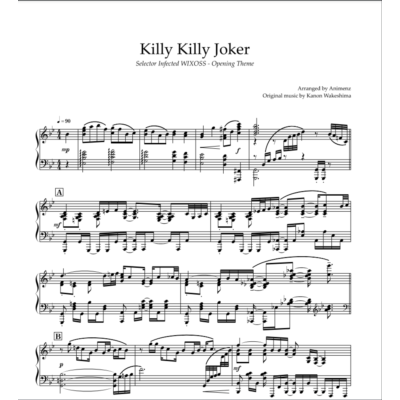 Ноты Animenz - Killy Killy Joker - Selector Infected