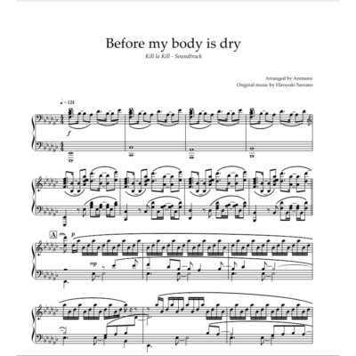 Ноты Animenz - Before my body is dry (Kill la Kill OST)