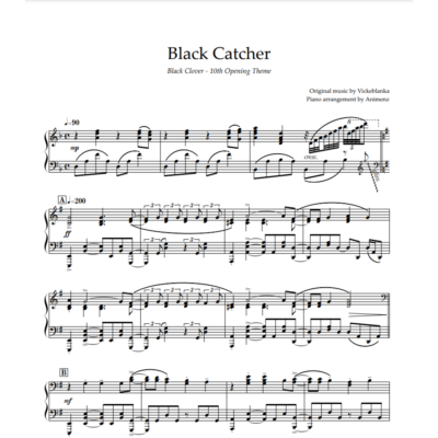 Ноты Animenz - Black Catcher (Black Clover) Vickeblanka