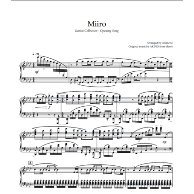 Ноты Animenz - Miiro - Kantai Collection OP