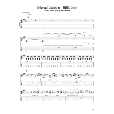 Табы Kfir Ochaion - Michael Jackson - Billie Jean Metal