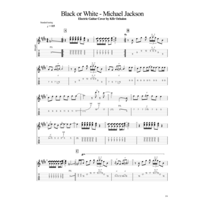 Табы Kfir Ochaion - Michael Jackson - Black or White