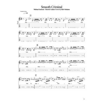 Табы Kfir Ochaion - Michael Jackson - Smooth Criminal