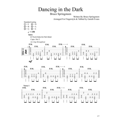 Табы Gareth Evans - Dancing in The Dark-Bruce Springste