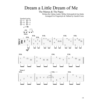 Табы Gareth Evans - Dream A Little Dream of Me
