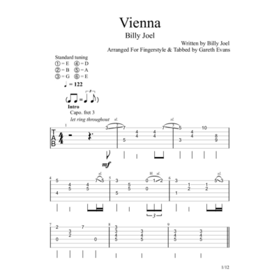 Табы Gareth Evans - Vienna – Billy Joel