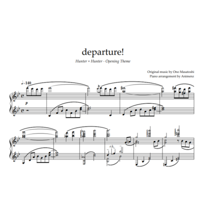 Ноты Animenz - departure! (Hunter x Hunter 2011 OP)