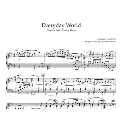 Ноты Animenz - Everyday World – Oregairu Zoku ED