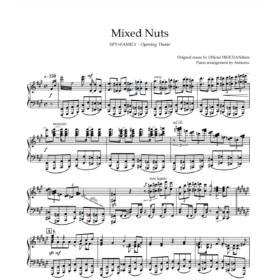 Ноты Animenz - Mixed Nuts – SPY×FAMILY OP
