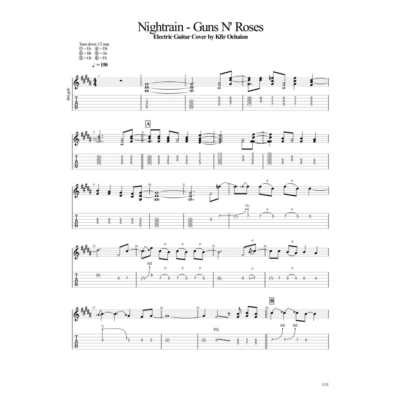 Табы Kfir Ochaion - Guns N´ Roses - Nightrain