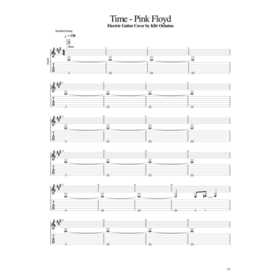 Табы Kfir Ochaion - Pink Floyd - Time - Electric Guitar