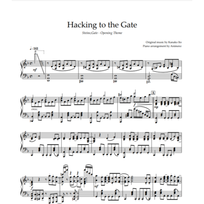Ноты Animenz - Hacking to the Gate - Steins;Gate OP