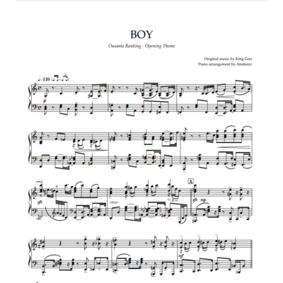 Ноты Animenz - BOY - Ousama Ranking OP1