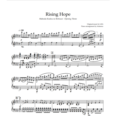 Ноты Animenz -Rising Hope – Mahouka Koukou no Rettousei