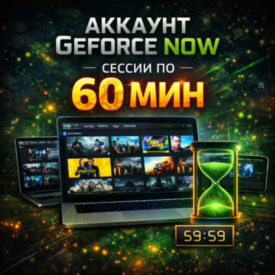 Аккаунт Geforce Now Сессии по 60 мин