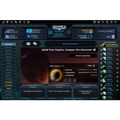 Ogame X Automation Expedition + Online Bonus + rewards DM