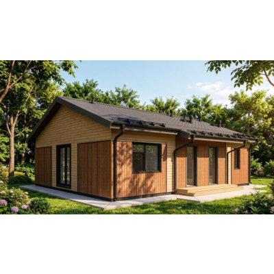 FH-2 — каркасный дом 160,6 м², 3 спальни, мастер спальня, сауна и терраса