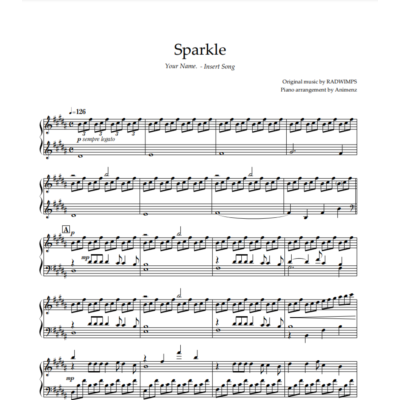 Ноты Animenz - Sparkle – Your Name. (Kimi no Na wa.)
