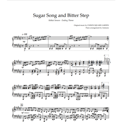 Ноты Animenz Sugar Song and Bitter Step – Kekkai Sensen