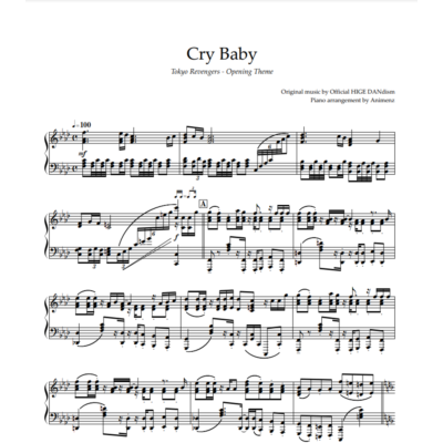 Ноты Animenz - Cry Baby – Tokyo Revengers OP