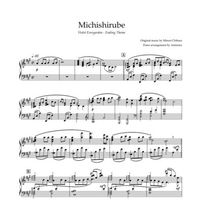 Ноты Animenz - Michishirube – Violet Evergarden ED