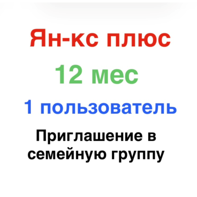 Ян-кс Плюс 12 месяцев для 1 участника