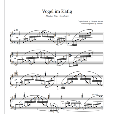 Ноты Animenz - Vogel im Käfig - Attack on Titan OST