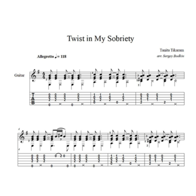 Twist in My Sobriety (Tanita Tikaram) ноты для гитары