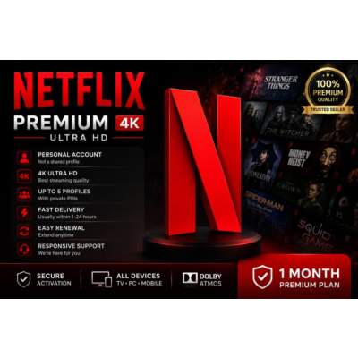 Netflix Premium 4K Ultra HD | Personal Account | Fast Delivery | 1 Month