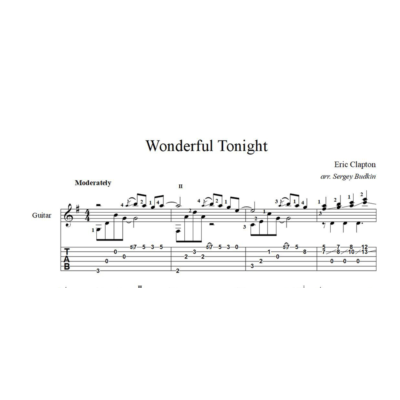 Wonderful Tonight (Эрик Клэптон) ноты для гитары
