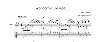 Wonderful Tonight (Эрик Клэптон) ноты для гитары