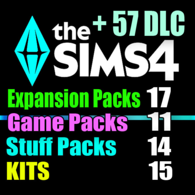 SIMS 4 + 57 DLC (17 допов・11 наборов・14 кат.・15 компл.)