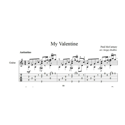 My Valentine (Пол Маккартни) ноты для гитары